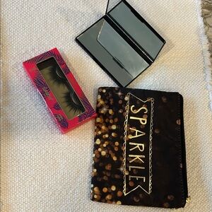 Tarte lashes comes with sparkle zipper pouch and mirror